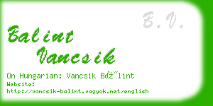 balint vancsik business card